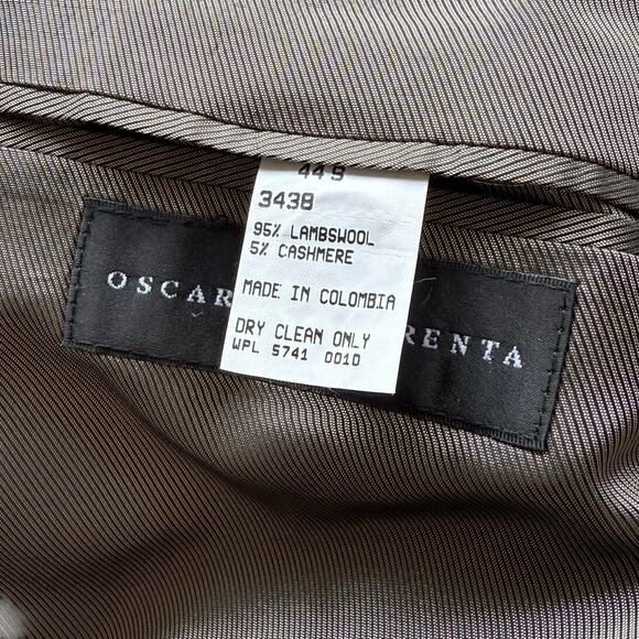 Oscar de la Renta Lambswool Cashmere Windowpane Sports Coat Blazer 44S - Picture 6 of 7